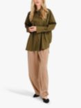 A-VIEW Magnolia Oversized Cotton Shirt, Army