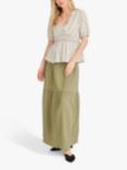 A-VIEW Textured Maxi Skirt, Army