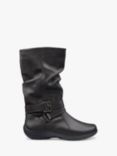 Hotter Ballinderry Leather Slouch Boots, Chocolate