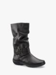 Hotter Ballinderry Leather Slouch Boots, Chocolate