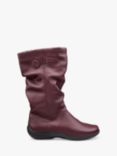 Hotter Derrymore II Extra Wide Fit Leather Mid Boots, Maroon