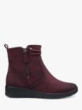 Hotter Epsom Wedge Boots, Wine