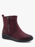 Hotter Epsom Wedge Boots, Wine