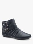 Hotter Hampstead Leather Retro Biker Ankle Boots, Navy