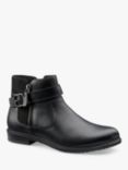 Hotter Kingston Wide Fit Leather Ankle Boots, Black