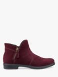 Hotter Ludlow Suede Ankle Boots, Maroon