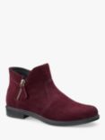 Hotter Ludlow Suede Ankle Boots, Maroon