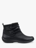 Hotter Rumble Extra Wide Fit Waxed Nubuck Ankle Boots, Black