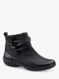 Hotter Rumble Extra Wide Fit Waxed Nubuck Ankle Boots, Black