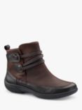 Hotter Rumble Waxed Nubuck Ankle Boots, Chocolate