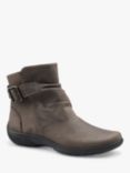 Hotter Rumour Wide Fit Waxed Nubuck Biker Boots, Mink