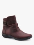 Hotter Rumour Waxed Nubuck Biker Boots, Maroon-wn