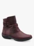 Hotter Rumour Extra Wide Fit Waxed Nubuck Biker Boots, Maroon