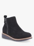 Hush Puppies Libby Suede Wedge Heel Boots, Black