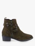 Hush Puppies Jenna Block Heel Suede Ankle Boots, Khaki