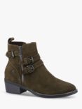 Hush Puppies Jenna Block Heel Suede Ankle Boots, Khaki