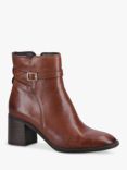 Hush Puppies Caitlyn Leather Buckle Detail Ankle Boots, Brown