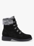 Hush Puppies Florence Suede Faux Fur Collar Ankle Boots, Black