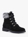 Hush Puppies Florence Suede Faux Fur Collar Ankle Boots, Black