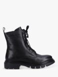 Hush Puppers Rhea Leather Lace-Up Boots, Black