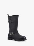 Hush Puppies Winnie Waterproof Leather Shearling Lined Boots, Black