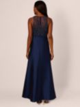 Adrianna Papell Studio Bead Taffeta Maxi Dress, Light Navy