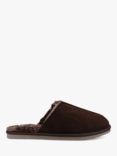 Hush Puppies Coady Suede Faux Fur Lined Slippers, Brown