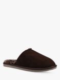 Hush Puppies Coady Suede Faux Fur Lined Slippers, Brown