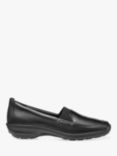 Hotter Faith II Leather Cushioned Wedge Loafers, Black