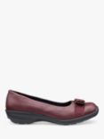 Hotter Grace Leather Ballet Pumps, Maroon