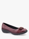 Hotter Grace Leather Ballet Pumps, Maroon