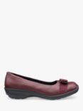 Hotter Grace Wide Fit Leather Ballet Pumps, Maroon