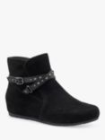 Hotter Avocet Suede Stud Detail Hidden Wedge Ankle Boots