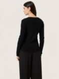 Soaked In Luxury Sina Long Sleeve Knit Top, Black