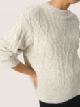 Soaked In Luxury Rakel Textured Wool Blend Jumper, White/Grey Melange