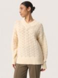 Soaked In Luxury Musling Pointelle Jumper, Cream