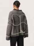 Soaked In Luxury Yelena Logo Wool Blend Jumper, Black/White