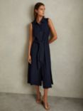 Reiss Morgan Sleeveless Midi Shirt Dress, Navy