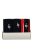 GANT Stripe & Plain Socks Gift Set, Pack of 3, Red Mid