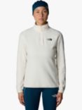 The North Face 100 Glacier Quarter Zip Fleece, White Dune