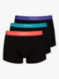 Paul Smith Colour Waistband Organic Cotton Blend Trunks, Pack of 3, Black