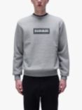 Napapijri Box Logo Hoodie, Grey Melange