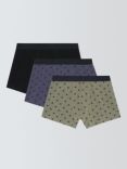 John Lewis Organic Cotton Bee Print Trunks, Pack of 3, Multi