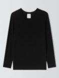 John Lewis Thermal Long Sleeve Lounge Top, Black