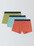 John Lewis Organic Cotton Bird Print Trunks, Pack of 3, Multi