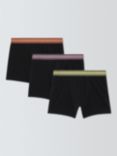 John Lewis Organic Cotton Colour Waistband Trunks, Pack of 3, Black