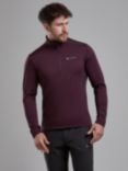 Montane Protium Lightweight Breathable Half Zip Pull On, Dark Garnet