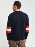 GANT Logo Colour Block Sweatshirt, Evening Blue, Evening Blue