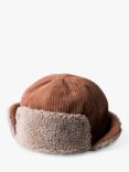 KAVU Fur Ball Fudd Corduroy Trapper Cap, Dark Roast