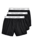 Polo Ralph Lauren Stretch Cotton Woven Boxers, Pack of 3, Black